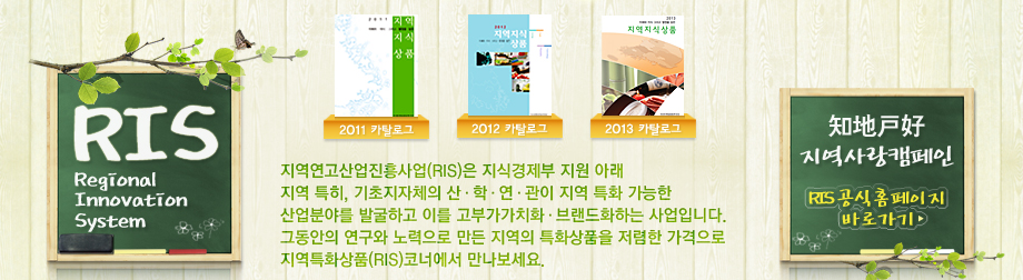 RIS Regional Innovation System
�����������������(RIS)�� ���İ����� ���� �Ʒ� ���� Ư��, ��������ü�� �ꡤ�С��������� ���� Ưȭ ������ ����о߸� �߱��ϰ� �̸� ���ΰ���ġȭ���귣��ȭ�ϴ� ����Դϴ�. �׵����� ������ ������� ���� ������ Ưȭ��ǰ�� ������ �������� ����Ưȭ��ǰ(RIS)�ڳʿ��� ����������.! ������ �������ķ����